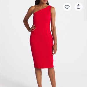 Elegant Red One-Shoulder Dress